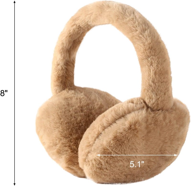 SUNBORRY Store Foldable Ear Muffs for Women, Faux Fur Adjustable Earmuffs for Winter - Image 4